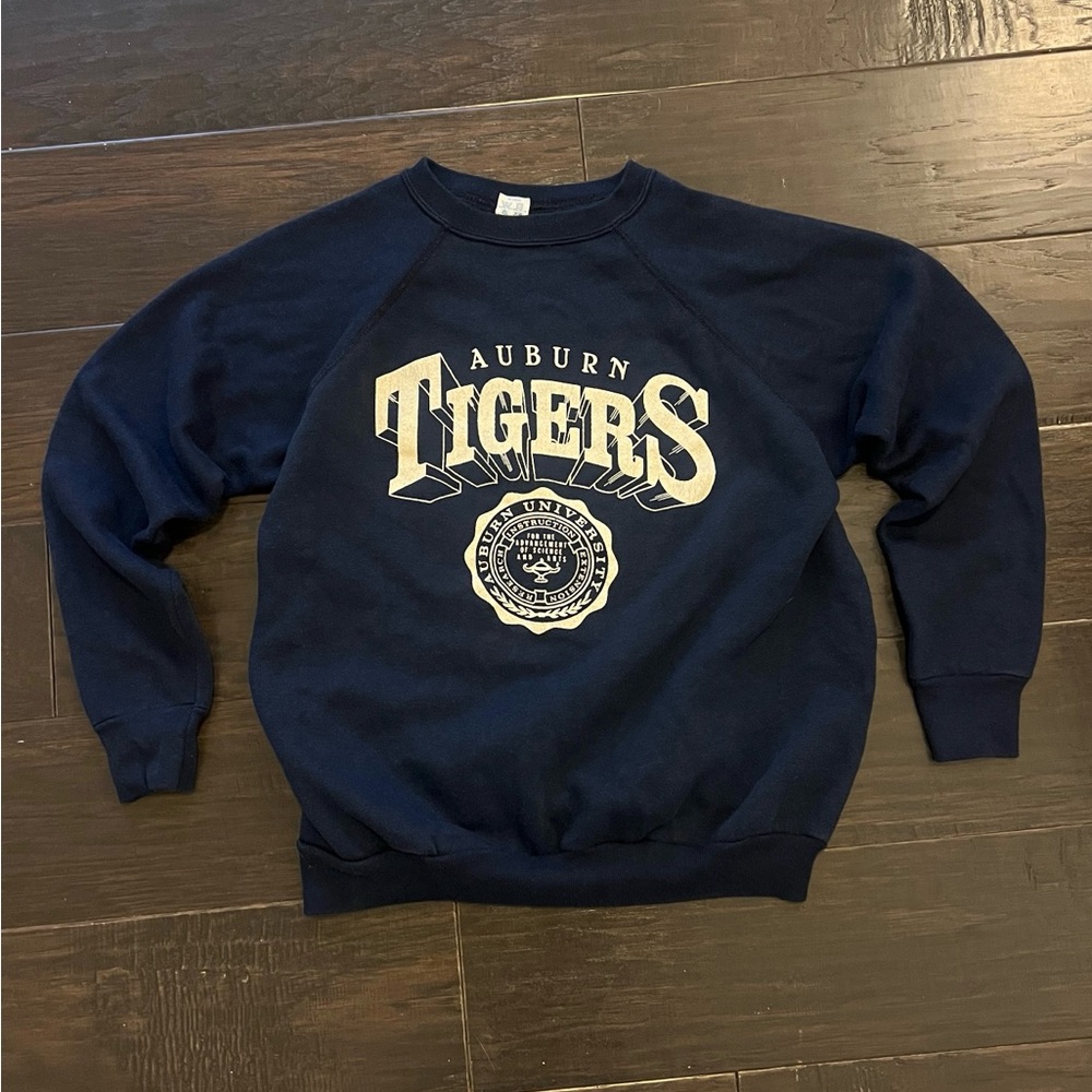 Auburn Tigers Vintage Sweatshirt Navy Football Crewneck SEC University